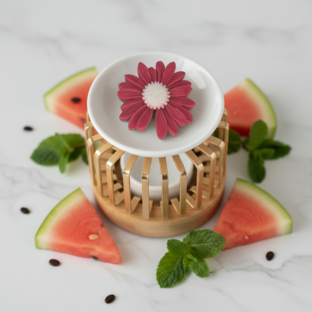 Fondant fleur pastèque rapproché